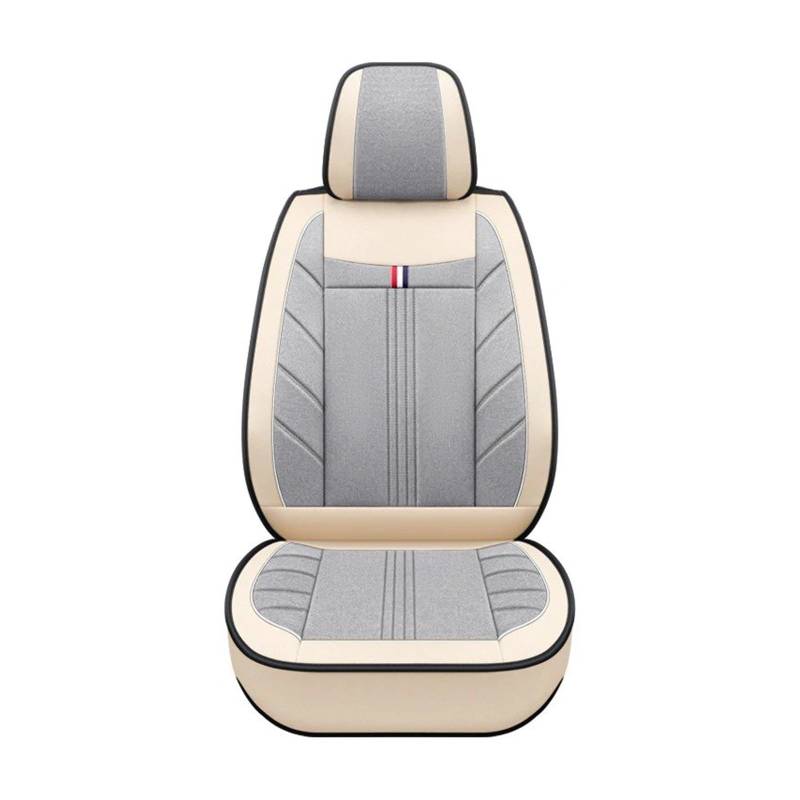 Für MG ZS EV Für Mulan HS 5 Autozubehör Universal Flachs Auto Sitzbezug Autositzbezug(1 Piece-Balck Beige) von VETJMUA