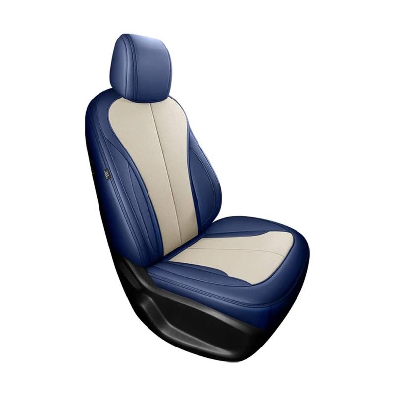 Für Tesla Für Modell 3/Y 2023 2024 Autositzbezüge Wasserdichtes Leder Luxus Auto-Innenausstattung Autositzbezug(1 Piece-Blue Beige) von VETJMUA