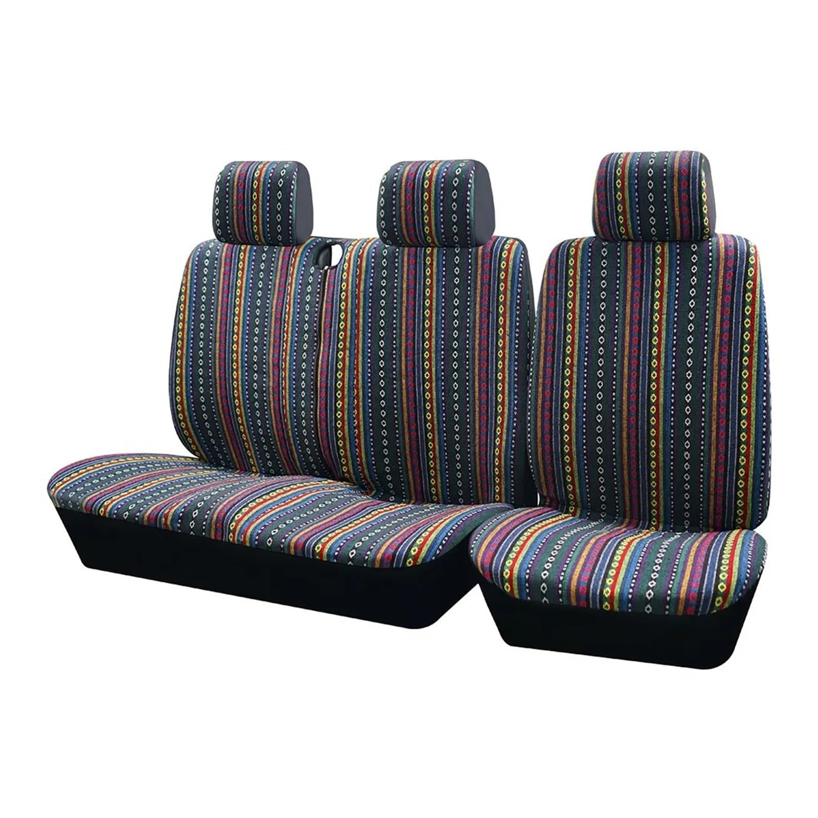 Für Toyota Für Hiace 2 + 1 Polyester Universal Gestreifte Farbe Auto Sitzbezüge Autositzbezug(D) von VETJMUA