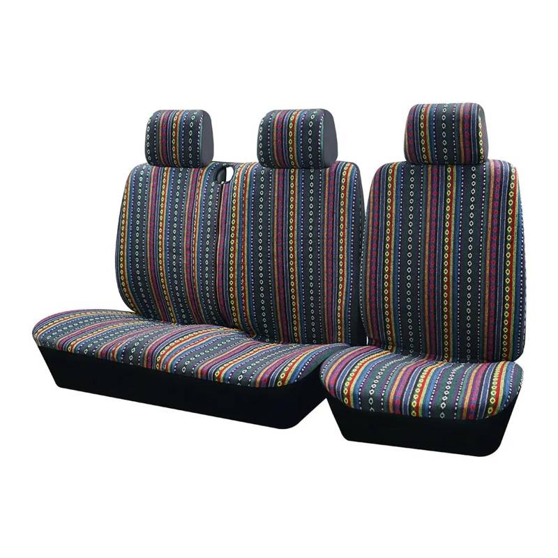 Für Toyota Für Hiace 2 + 1 Polyester Universal Gestreifte Farbe Auto Sitzbezüge Autositzbezug(D) von VETJMUA