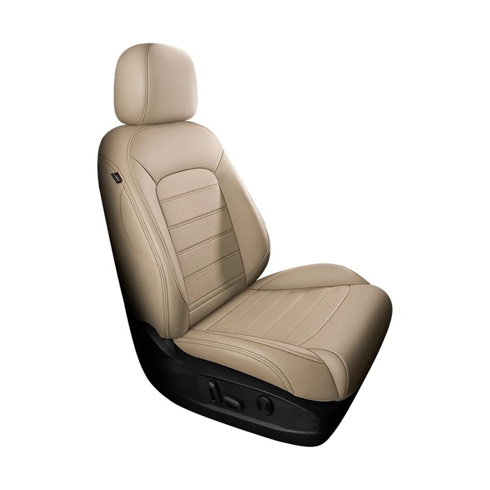 Für VW Für Golf 5/7 Für Tiguan Für Polo CC Für T-ROC Für Passat Für Käfer Autositzbezüge Leder Vordere Reihe Kompletter Satz Sitzbezüge Autositzbezug(1 Piece Beige) von VETJMUA