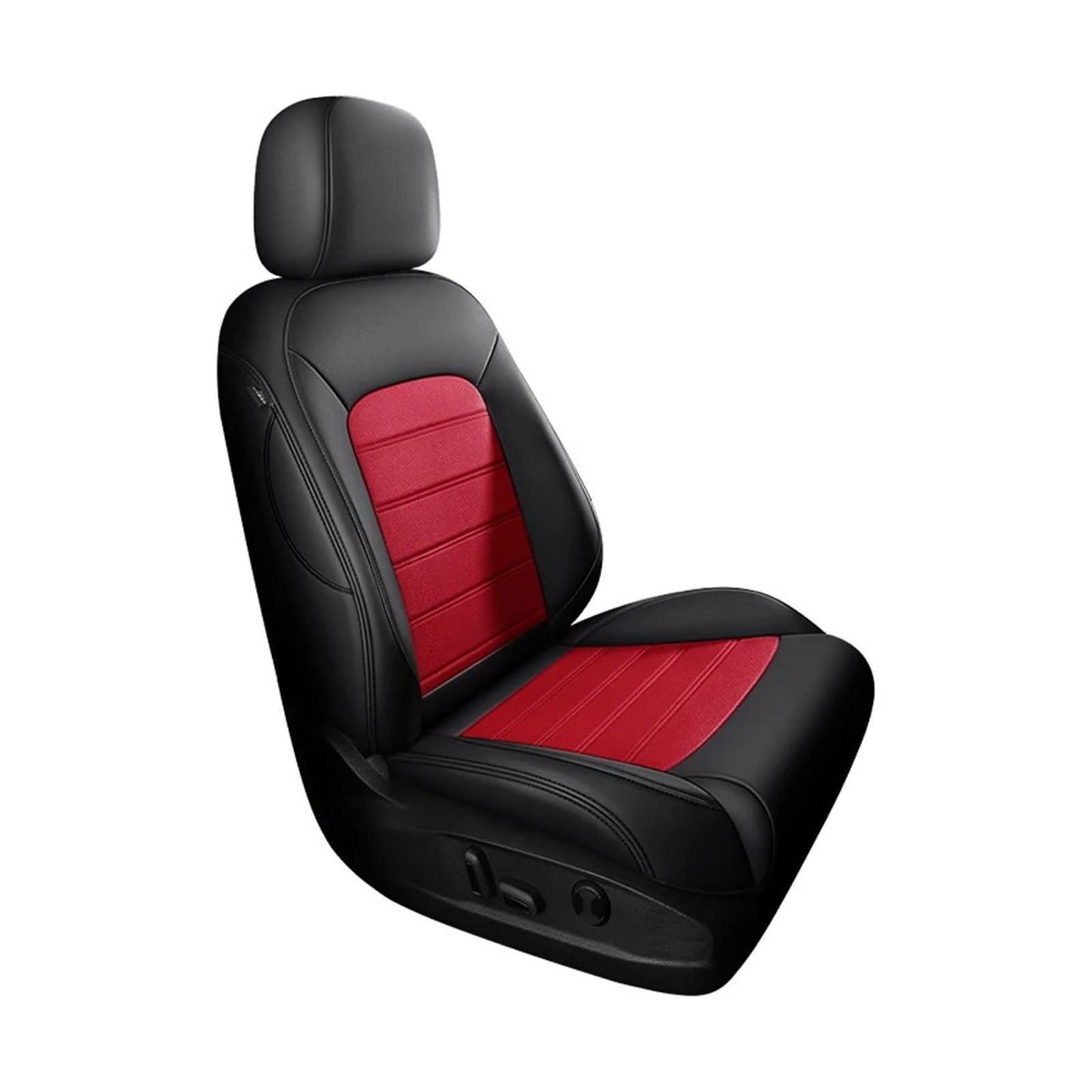 Für VW Für Golf 5/7 Für Tiguan Für Polo CC Für T-ROC Für Passat Für Käfer Autositzbezüge Leder Vordere Reihe Kompletter Satz Sitzbezüge Autositzbezug(1 Piece Black Red) von VETJMUA