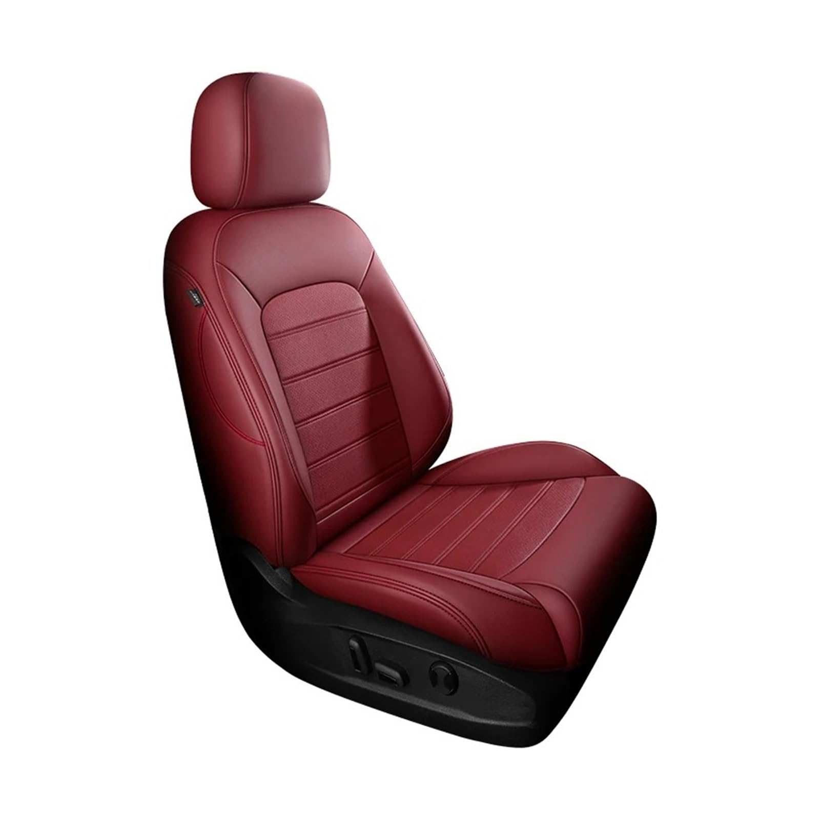 Für VW Für Golf 5/7 Für Tiguan Für Polo CC Für T-ROC Für Passat Für Käfer Autositzbezüge Leder Vordere Reihe Kompletter Satz Sitzbezüge Autositzbezug(1 Piece Wine Red) von VETJMUA