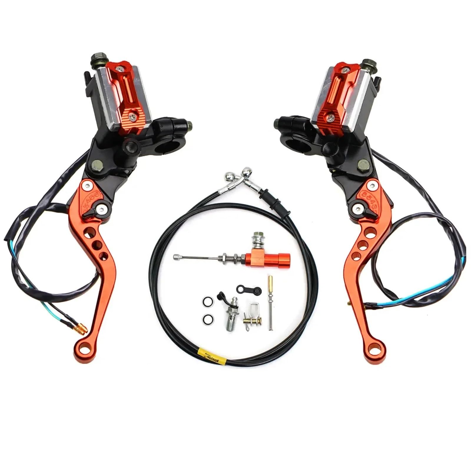 Kupplungsbremshebel 22mm Universal Motorrad Brems Pumpe Hebel Griff Hydraulische Kupplung Pumpe Master Zylinder Racing Schlauch Motorrad Kupplungshebel(Orange) von VETJMUA