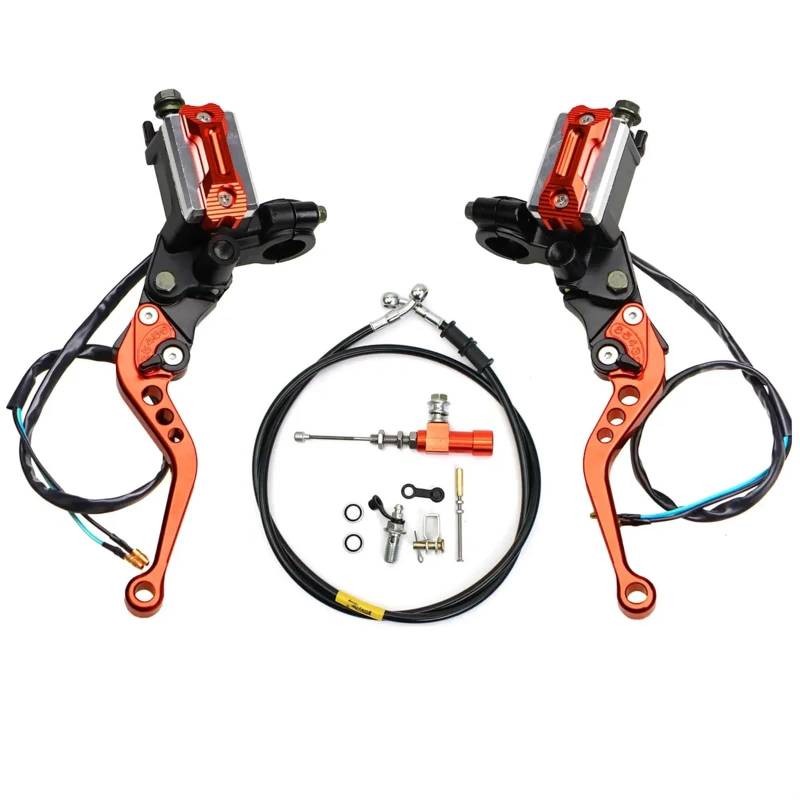 Kupplungsbremshebel 22mm Universal Motorrad Brems Pumpe Hebel Griff Hydraulische Kupplung Pumpe Master Zylinder Racing Schlauch Motorrad Kupplungshebel(Orange) von VETJMUA