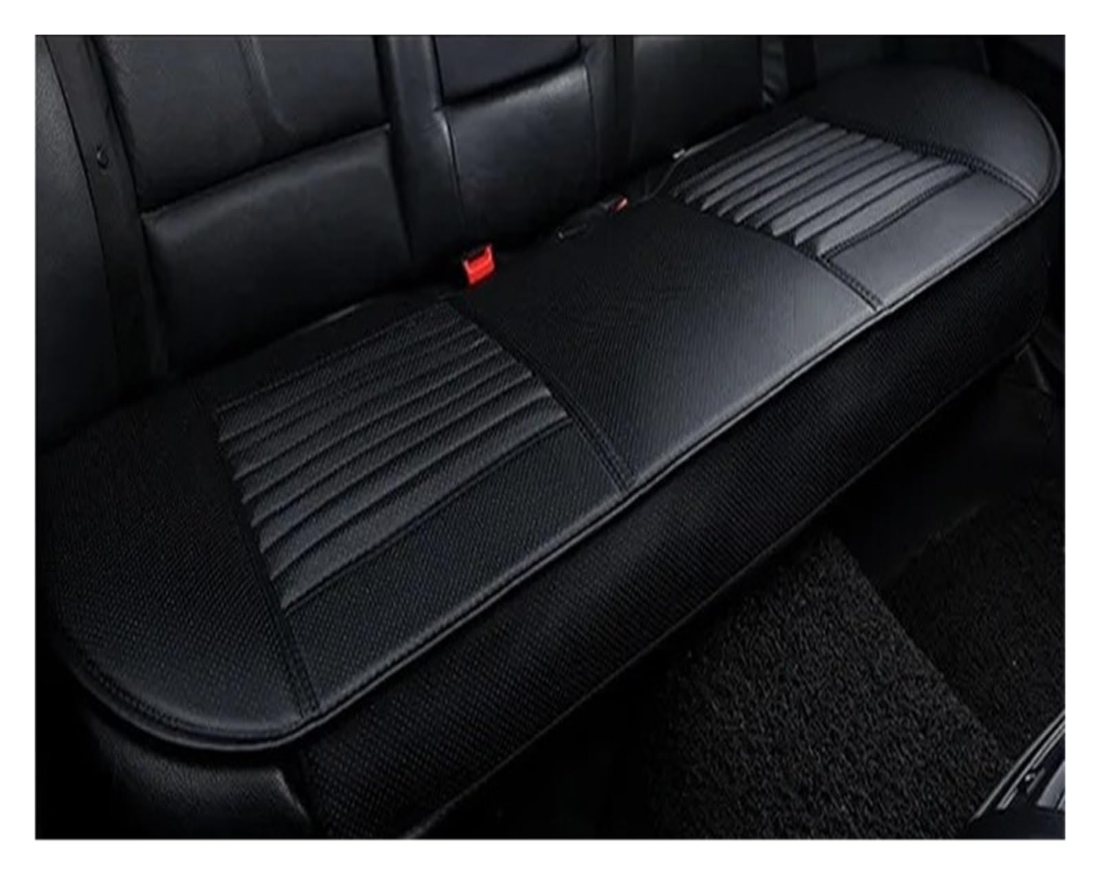 Ledersitzbezüge Autokissen Vier Jahreszeiten Autos Sitzbezug Universal Pad Matten Schutz Autositzbezug(1*Rear Black) von VETJMUA