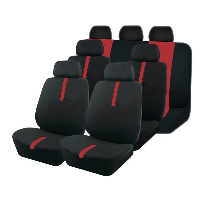 Passend Für Die Meisten Auto-, SUV-, LKW- Und Van-Sitzbezüge. Universelle Autositzbezüge Aus Polyester Im Sportlichen Design Autositzbezug(B 7 Seat Red) von VETJMUA