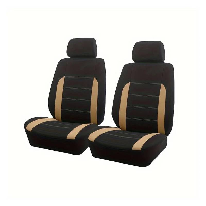 Passend Für Die Meisten Autos Schlichter Stoff Zweifarbig Stilvoll Universelles Autositzbezug Aus Polyester Autozubehör Sitzschutz Autositzbezug(Type C Beige 2 Seat) von VETJMUA