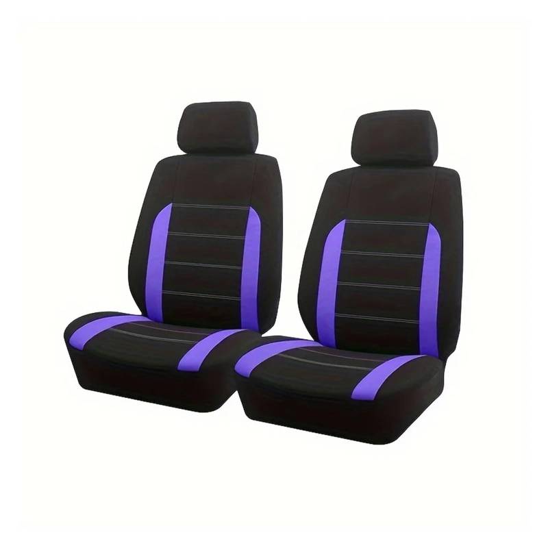 Passend Für Die Meisten Autos Schlichter Stoff Zweifarbig Stilvoll Universelles Autositzbezug Aus Polyester Autozubehör Sitzschutz Autositzbezug(Type C Purple 2 Seat) von VETJMUA