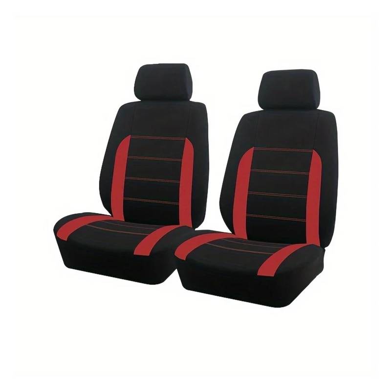 Passend Für Die Meisten Autos Schlichter Stoff Zweifarbig Stilvoll Universelles Autositzbezug Aus Polyester Autozubehör Sitzschutz Autositzbezug(Type C Red 2 Seat) von VETJMUA