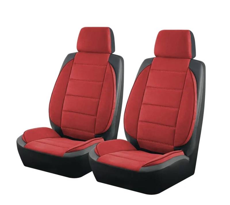 Passend Für Die Meisten Autos Universelle sitzbezüge Seiten-Stereo-Modellierung Leder-Flusen-sitzbezüge Zubehör Für Den Innenraum Autositzbezug(Red 2 Seat) von VETJMUA