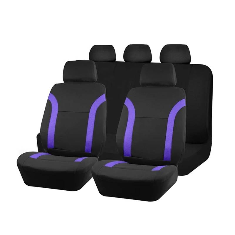 Universal Atmungsaktive Auto Sitzbezüge Air Mesh Stoff Spleißen Mit Polyester Stoff Zubehör Innen Autositzbezug(Purple 5 seat) von VETJMUA