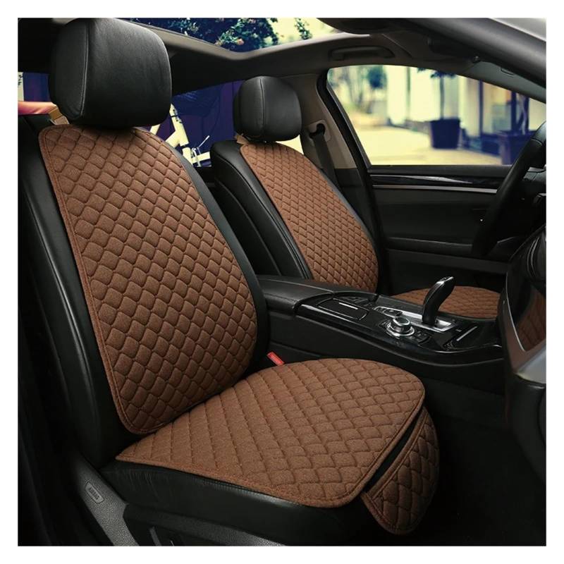 Universal Auto Innen Auto Sitz Abdeckung Protector Leinen Vorne Hinten Zurück Flachs Kissen Pad Matte Autositzbezug(Coffee 2 seat) von VETJMUA