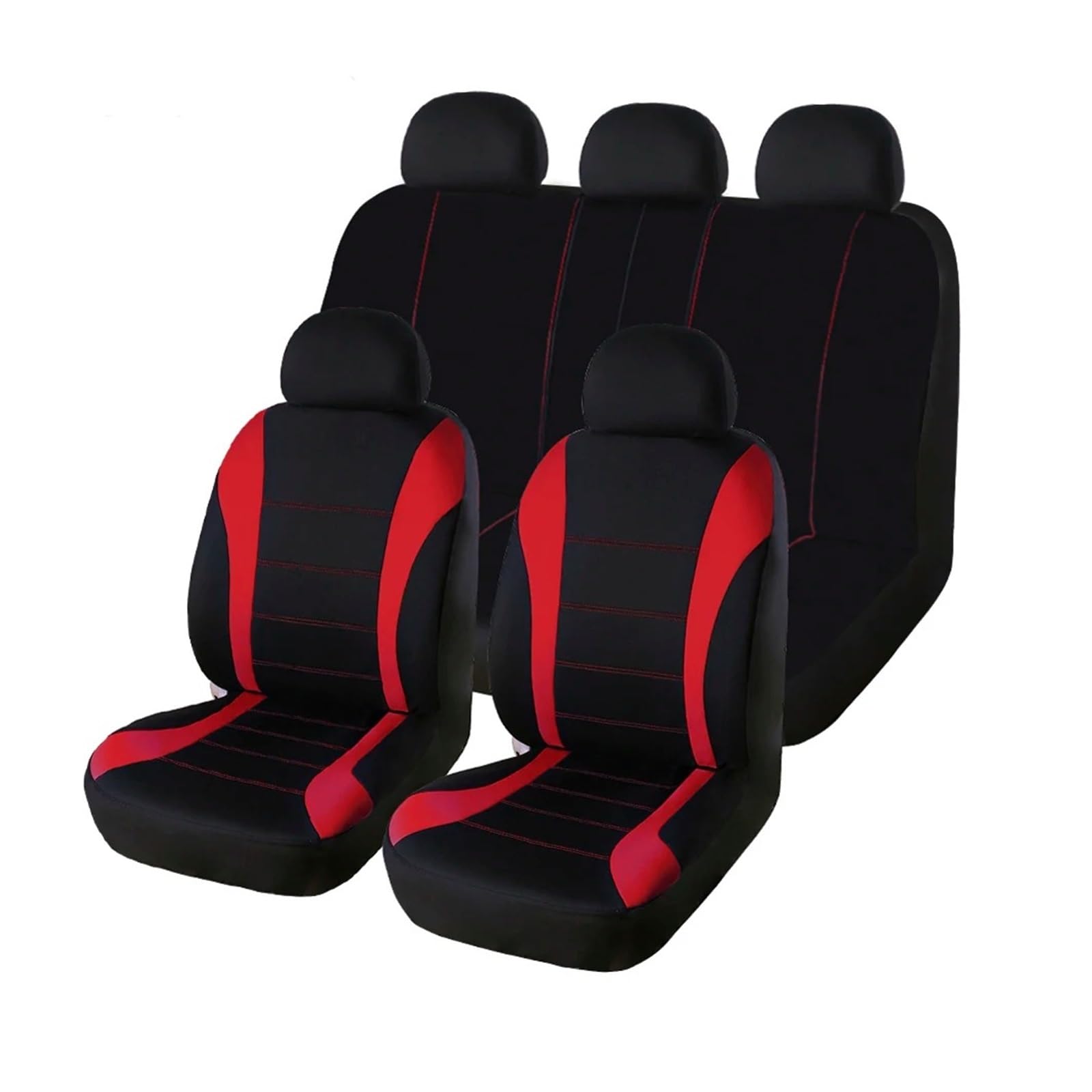 Universal Auto Sitzbezüge Komplettset Für Auto LKW SUV Van Polyester Vorne & Hinten Schutz 1 Set Autositzbezug(Red Full Set) von VETJMUA