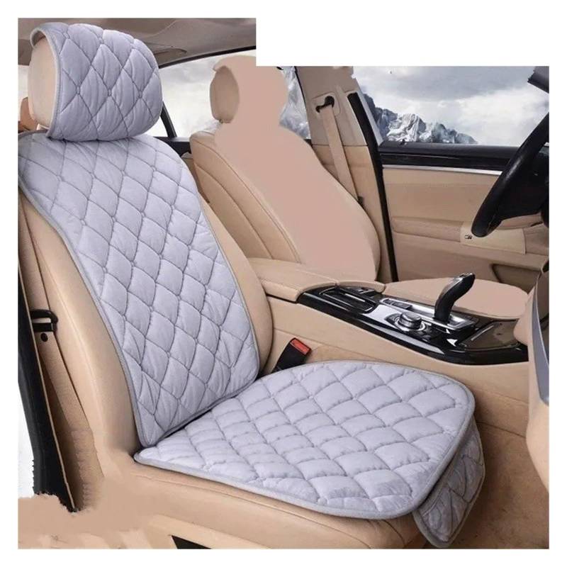 Universal Auto Vorne Hinten Sitz Kissen Pad Warme Plüsch Autos Sitzbezüge Matte Auto Sitzbezüge Schutz Set Autositzbezug(Front Gray) von VETJMUA