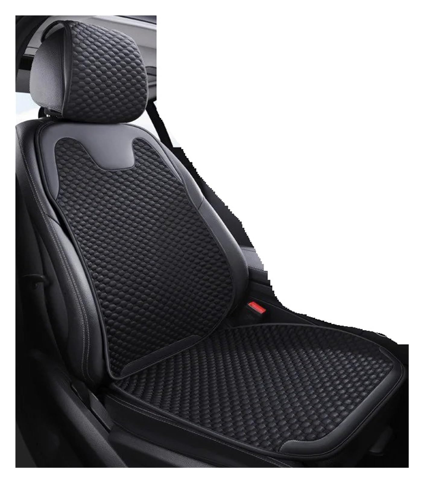 Universal Autositz Ice Silk Kissen Atmungsaktive Sitzbezüge Auto Sitzkissen Split Einzelsitz Hinten Set Autositzbezug(Black Front Seat) von VETJMUA