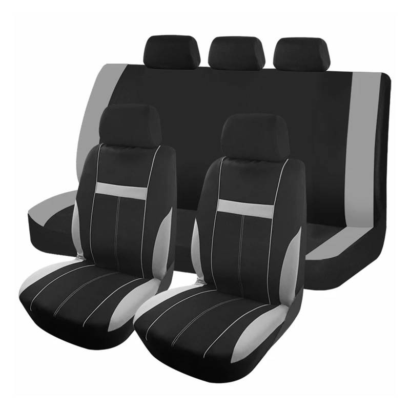 Universal-Autositzbezüge, Passend Für Die Meisten Autos, SUVs, LKWs, Vans, Rücksitze, Mit 3 Reißverschlüssen, Teilbar Autositzbezug(Gray Set) von VETJMUA