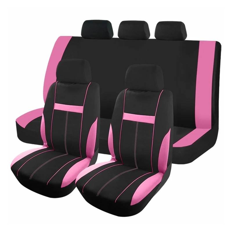 Universal-Autositzbezüge, Passend Für Die Meisten Autos, SUVs, LKWs, Vans, Rücksitze, Mit 3 Reißverschlüssen, Teilbar Autositzbezug(Pink Set) von VETJMUA