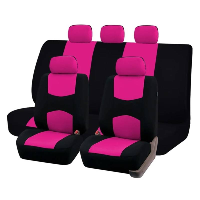 Universal Autositzbezug Autozubehör Innenraum Mit Airbag-kompatiblem Sitzbezug Autositzbezug(Pink Set) von VETJMUA
