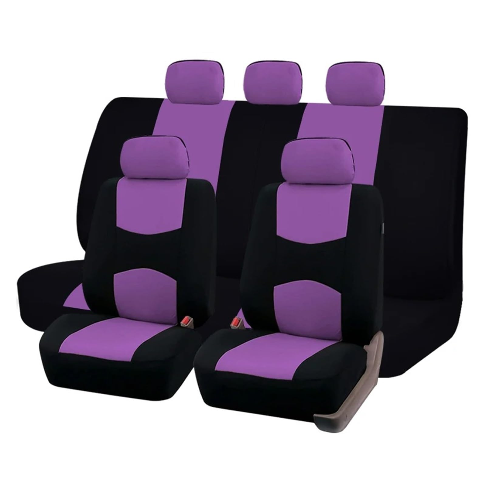 Universal Autositzbezug Autozubehör Innenraum Mit Airbag-kompatiblem Sitzbezug Autositzbezug(Purple Set) von VETJMUA