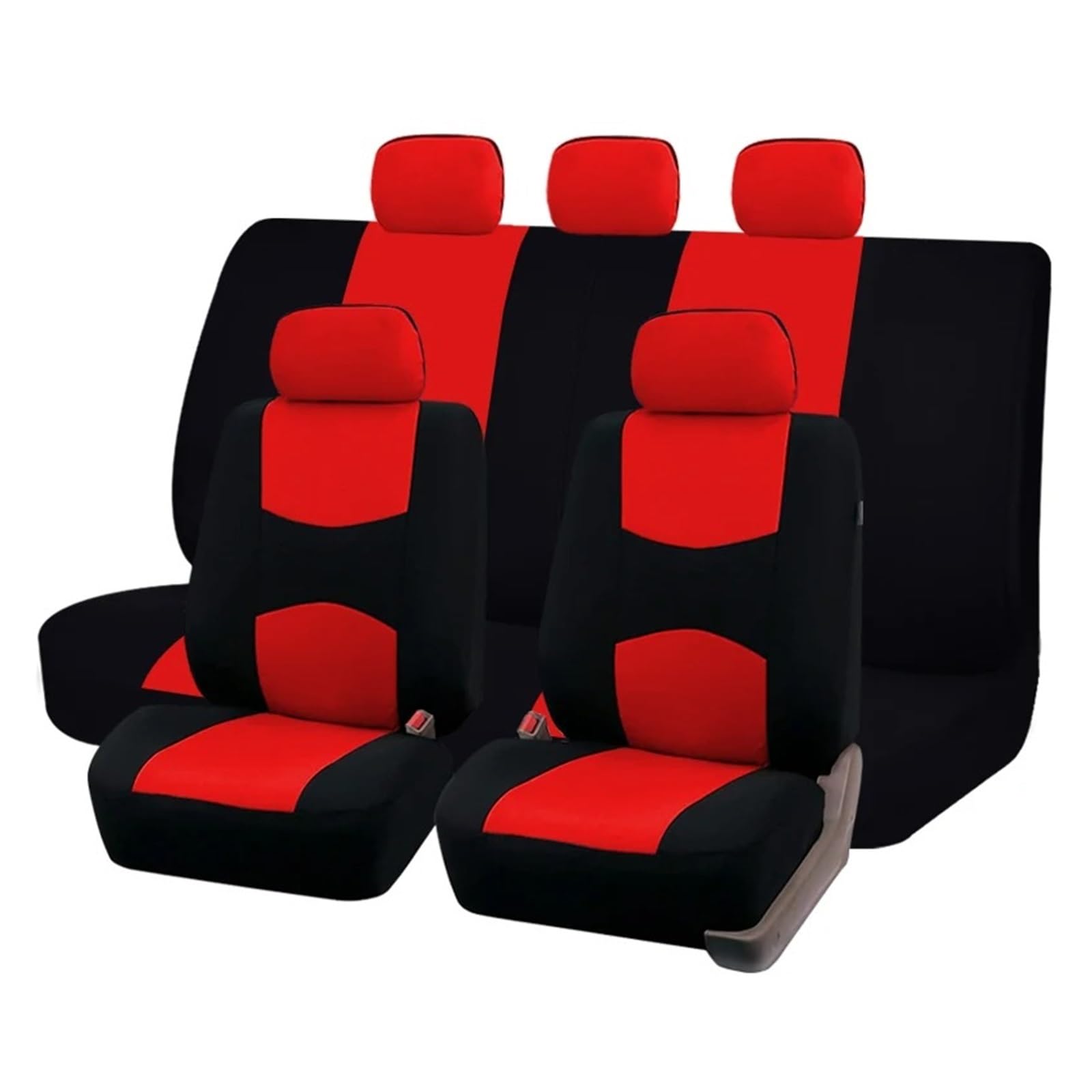 Universal Autositzbezug Autozubehör Innenraum Mit Airbag-kompatiblem Sitzbezug Autositzbezug(Red Set) von VETJMUA