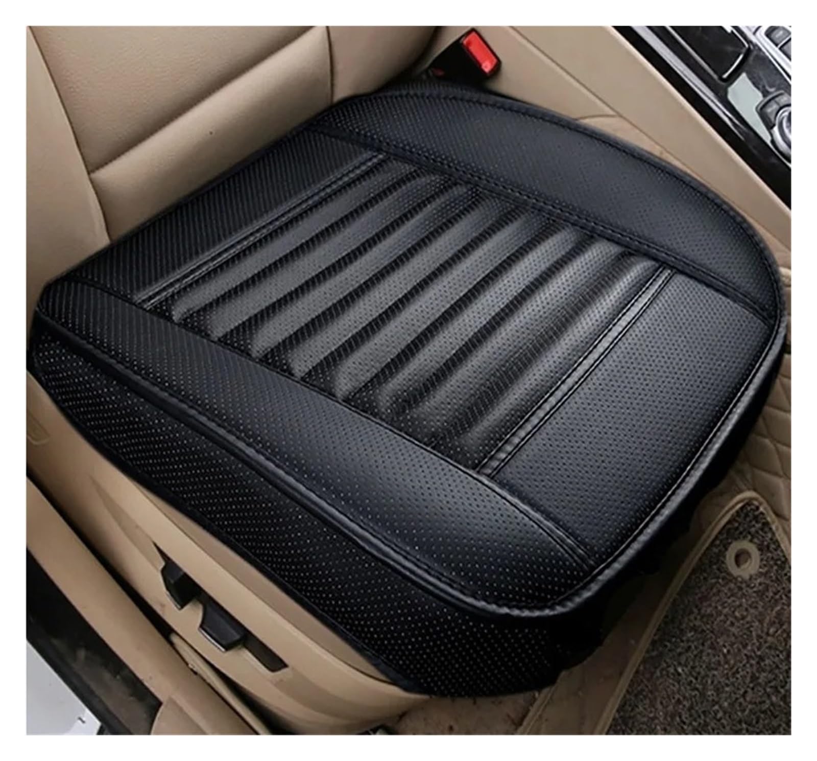 Universal Pad Matten Schutz Für Auto Sitz Leder Sitzbezüge Auto Kissen Vier Jahreszeiten Autos Sitz Abdeckung Autositzbezug(1*Front Black) von VETJMUA