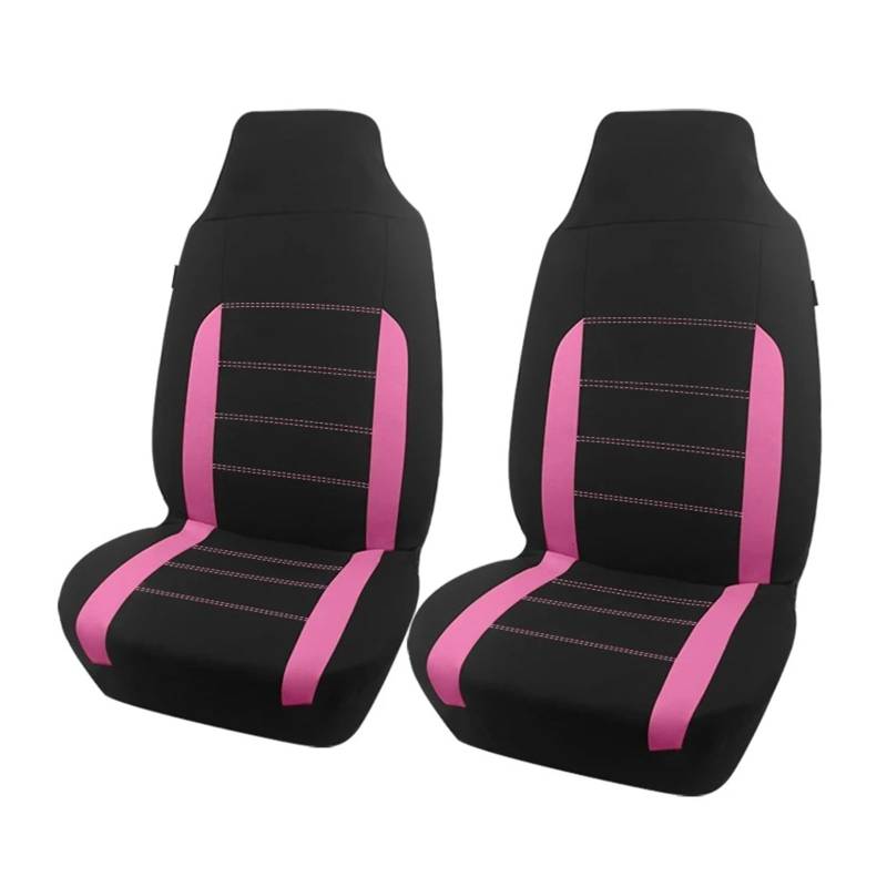Universal Polyester Stoff Auto Sitzbezüge Auto Zubehör Innen Airbag Kompatibel Autositzbezug(TypeA Pink 2 Front) von VETJMUA