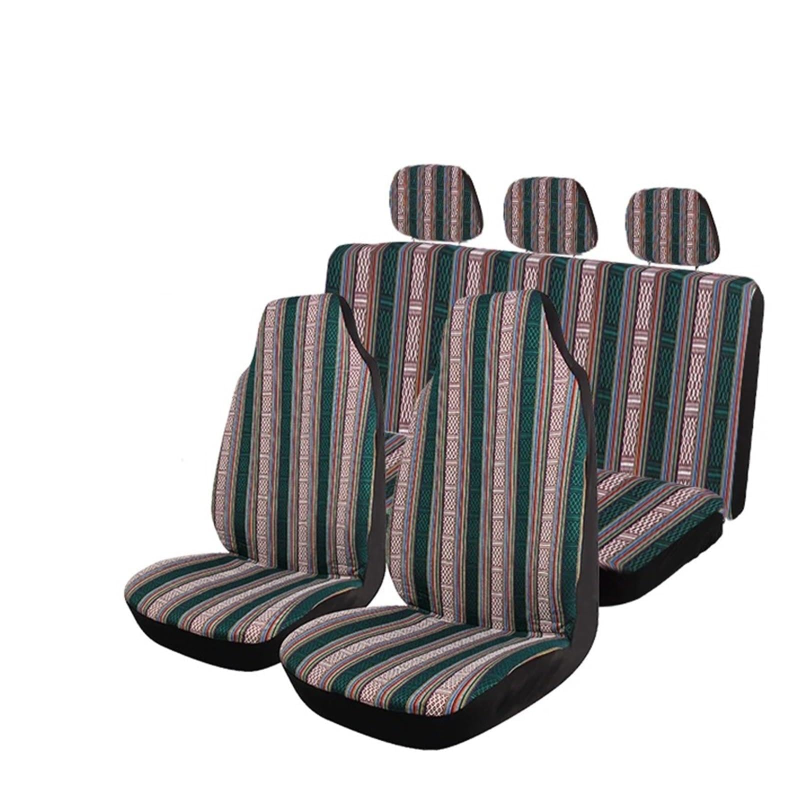 Universal-Sitzbezüge, Waschbar, Gestreift, Komplettes Set Mit Sicherheitsgurtpolstern, Lenkradbezug Autositzbezug(Gray Red) von VETJMUA