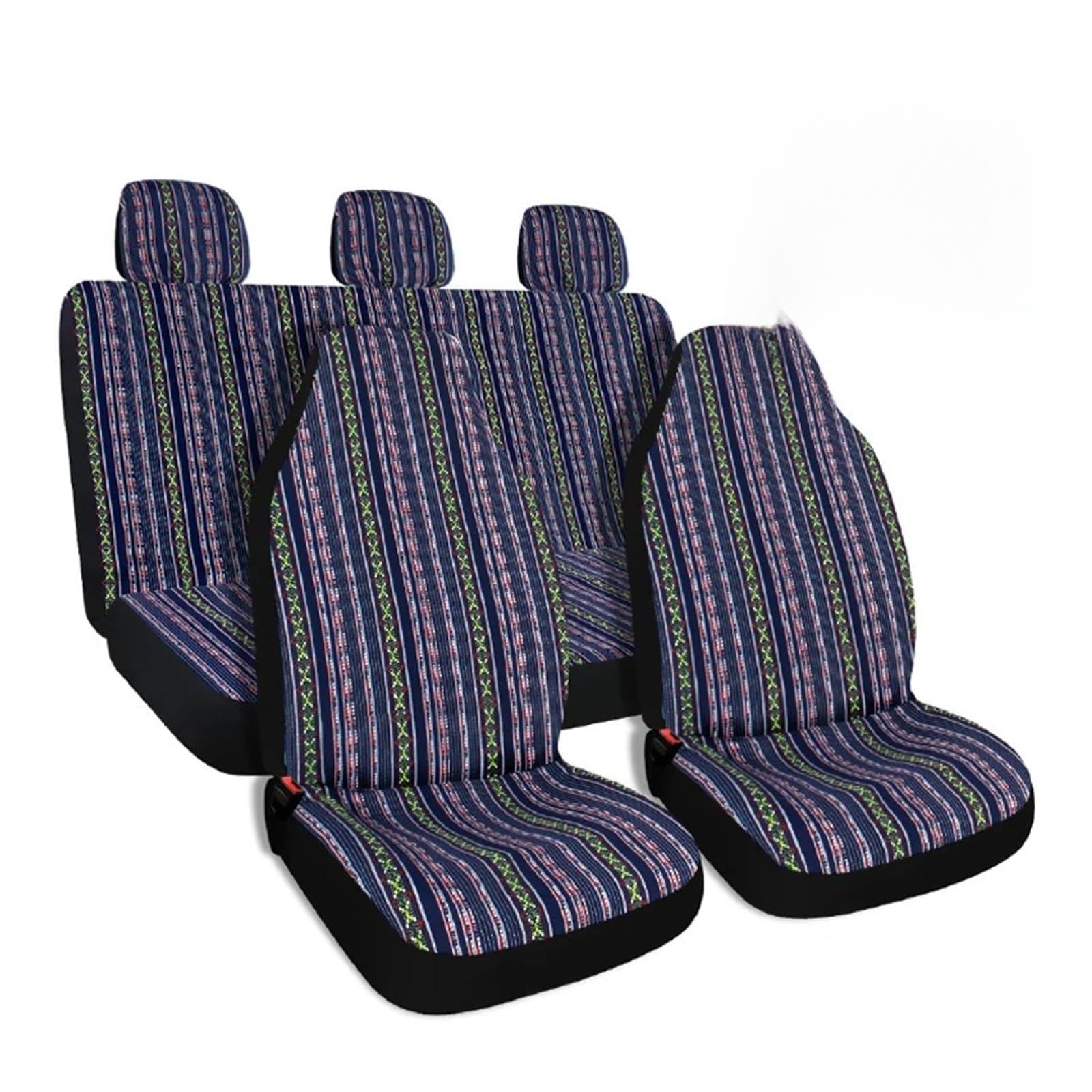 Universal-Sitzbezüge, Waschbar, Gestreift, Komplettes Set Mit Sicherheitsgurtpolstern, Lenkradbezug Autositzbezug(Green Purple) von VETJMUA