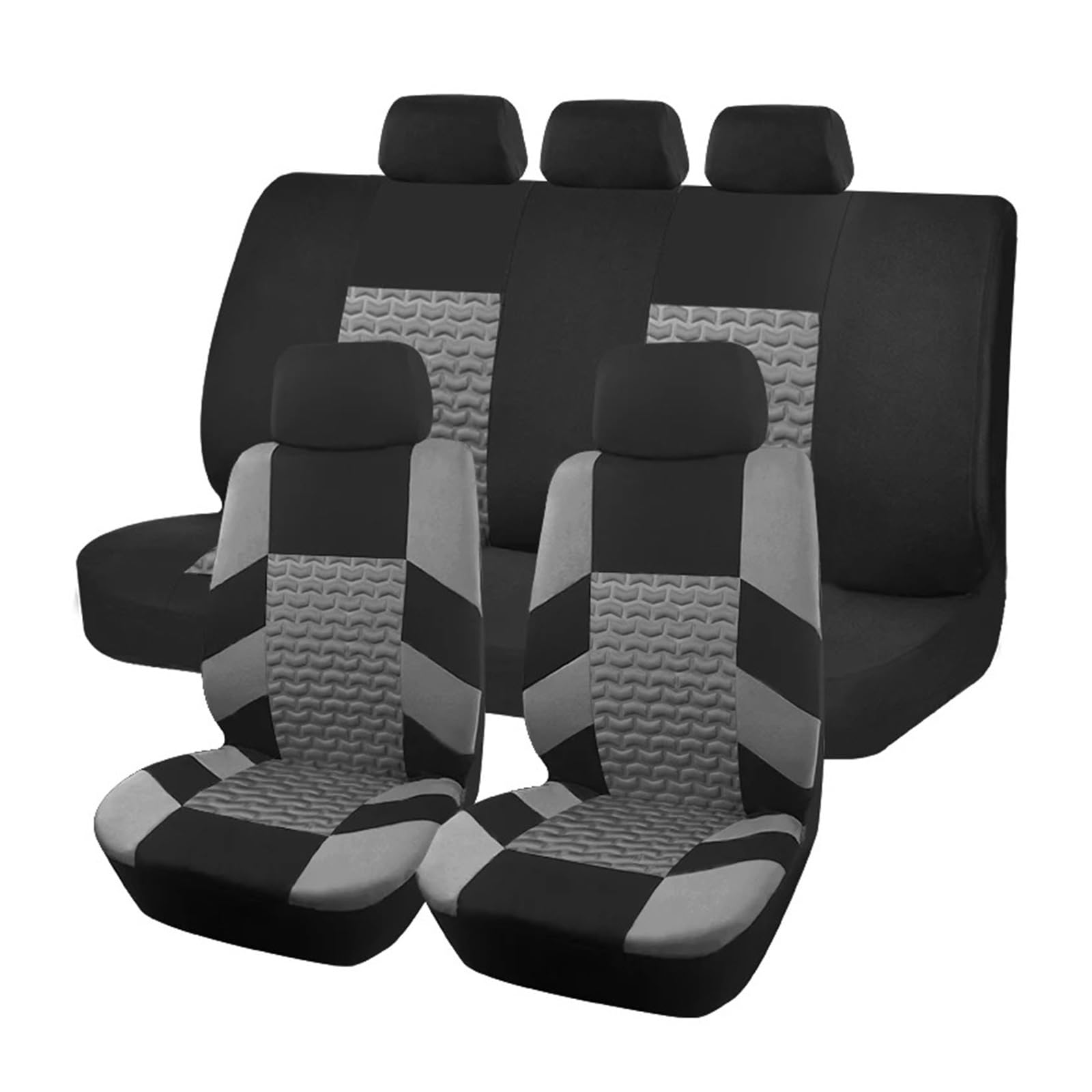 Universal-Sitzbezüge Für Auto, SUV, LKW, Transporter, Reifenpresse-Design, Sitzbezüge, Komplettes Set, Autozubehör, Innenraum Autositzbezug(Gray) von VETJMUA