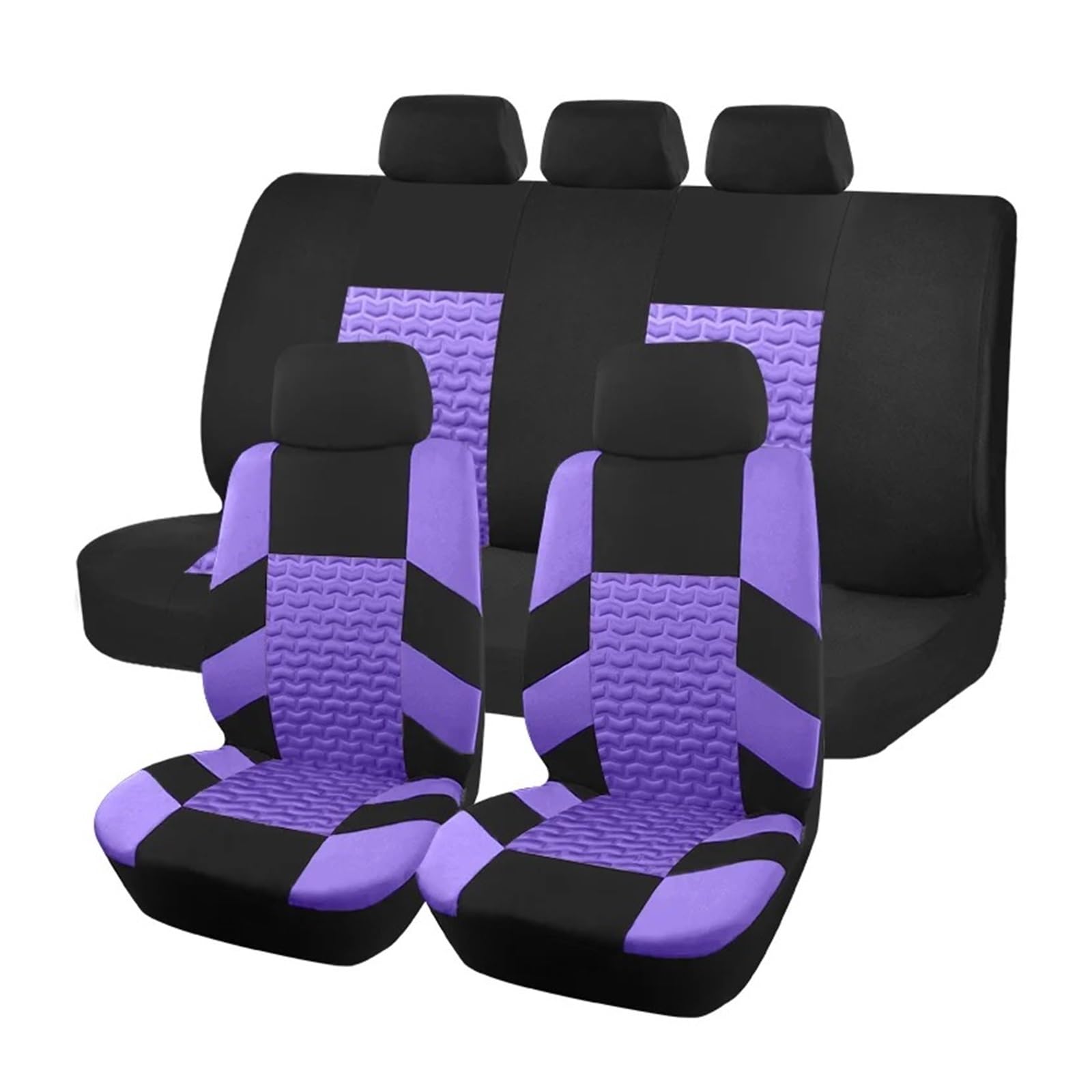 Universal-Sitzbezüge Für Auto, SUV, LKW, Transporter, Reifenpresse-Design, Sitzbezüge, Komplettes Set, Autozubehör, Innenraum Autositzbezug(Purple) von VETJMUA
