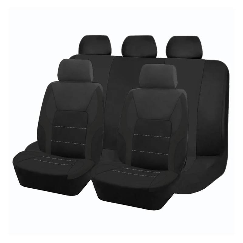 Universelle Autositzbezüge Aus Polyester Sportliches Design Passend Für Die Meisten Auto SUV Und LKW-Sitzbezüge Für Vier Jahreszeiten Autositzbezug(Black 5 seat) von VETJMUA
