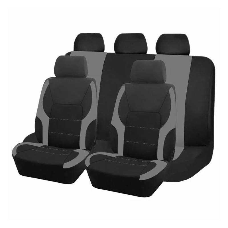 Universelle Autositzbezüge Aus Polyester Sportliches Design Passend Für Die Meisten Auto SUV Und LKW-Sitzbezüge Für Vier Jahreszeiten Autositzbezug(Gray 5 seat) von VETJMUA