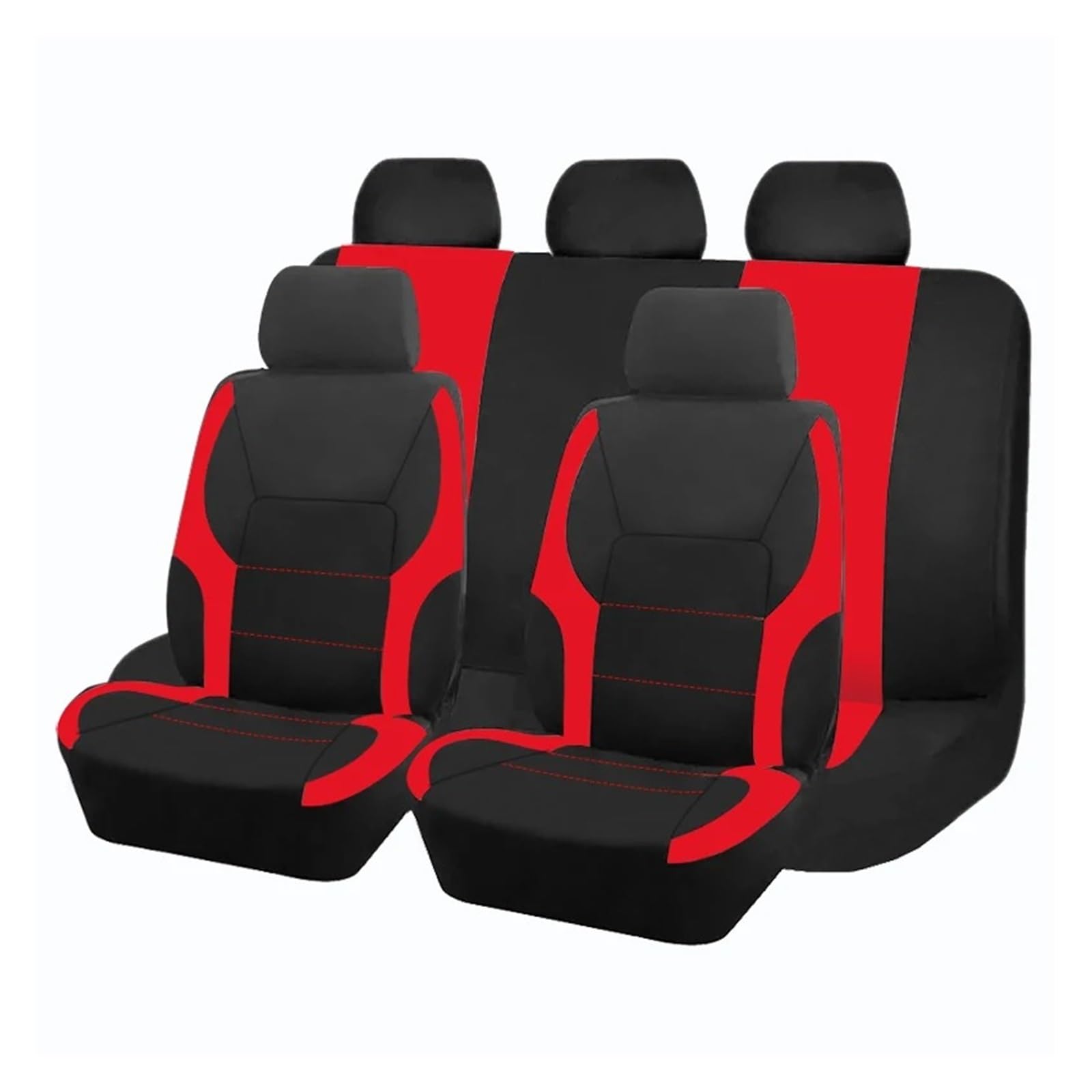 Universelle Autositzbezüge Aus Polyester Sportliches Design Passend Für Die Meisten Auto SUV Und LKW-Sitzbezüge Für Vier Jahreszeiten Autositzbezug(Red 5 seat) von VETJMUA