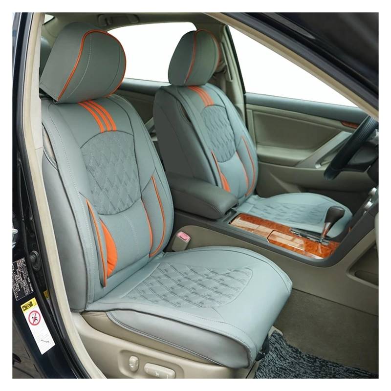 Universelles, Vollständig Umwickeltes Autositzbezug-Set Aus Pu-Leder, Autositzkissen, Komfort-Sitzschutz Mit Lordosenstütze Autositzbezug(2 Front seat) von VETJMUA
