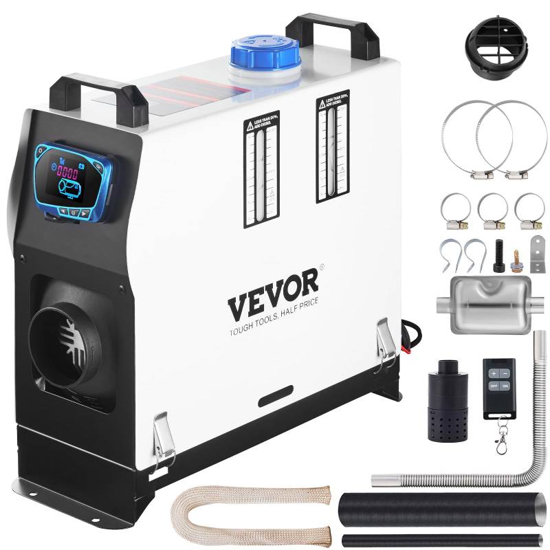 VEVOR 12V Standheizung Diesel 8KW Dieselheizung Dieselheizung Auto Luftheizung Air Heater Diesel Luft Dieselheizung für Auto RV Boote LKW Wohnmobil Bus(mit Rot LCD Schalter & 1 Luftauslass) von VEVOR