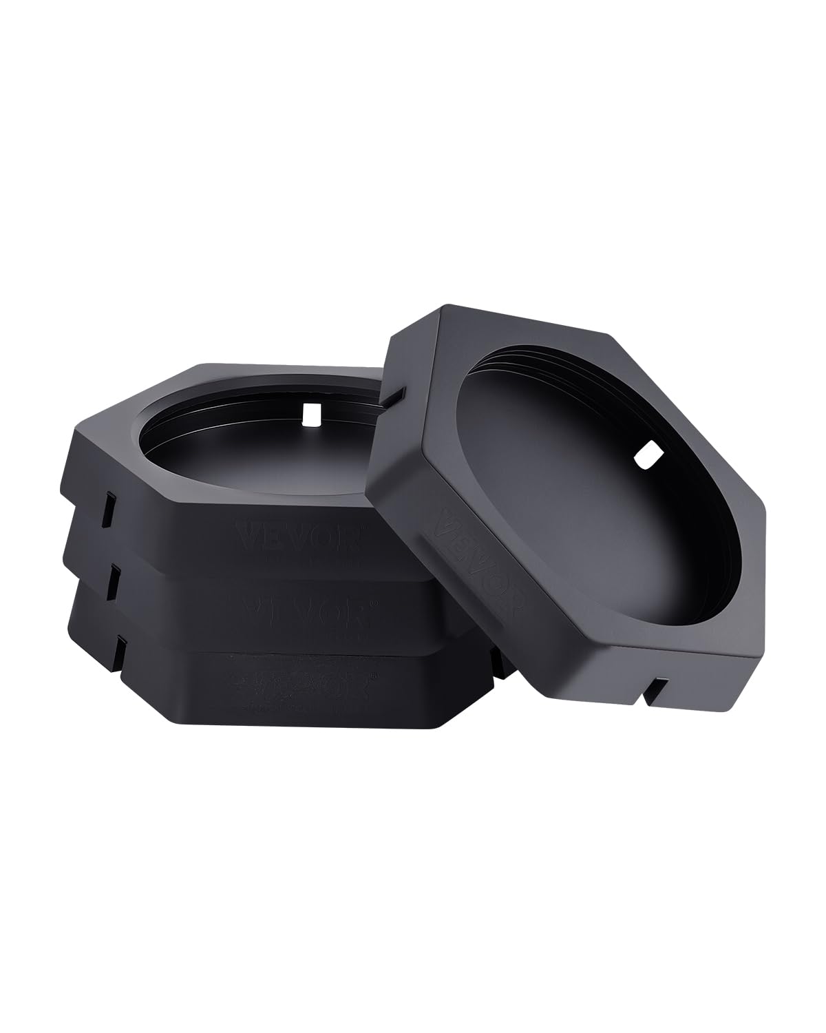 VEVOR 4 STK. Nivellierpads für Wohnmobile Anhänger-Wagenheberpads aus Gummi 2300 kg belastbar (pro Pad) Wagenheber-Stabilisierungspad mit großer Oberfläche, ideal für runde Wagenheberfüße (254 mm) von VEVOR