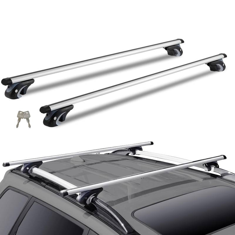 VEVOR Dachgepäckträger 1370 x 72 x 106 mm, Universaler Dachträger Querstange 90,7 kg Tragfähigkeit, Relingträger Gepäckablage Auto Universal von VEVOR