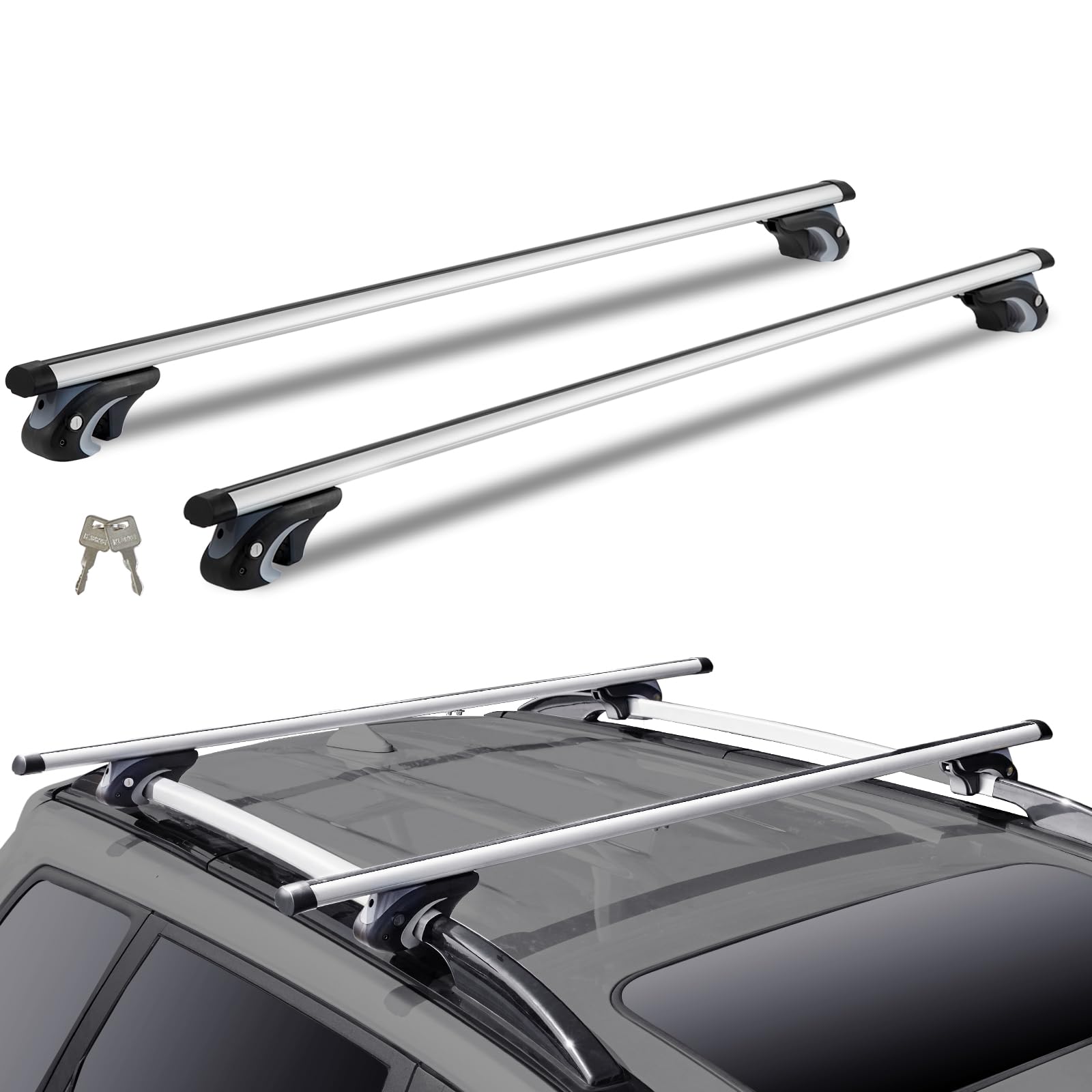 VEVOR Dachgepäckträger 1370 x 72 x 106 mm, Universaler Dachträger Querstange 90,7 kg Tragfähigkeit, Relingträger Gepäckablage Auto Universal VEVOR Dachgepäckträger 1370 x 72 x 106 mm, Universaler Dachträger Querstange 90,7 kg Tragfähigkeit, Relingträger Gepäckablage Auto Universal von VEVOR