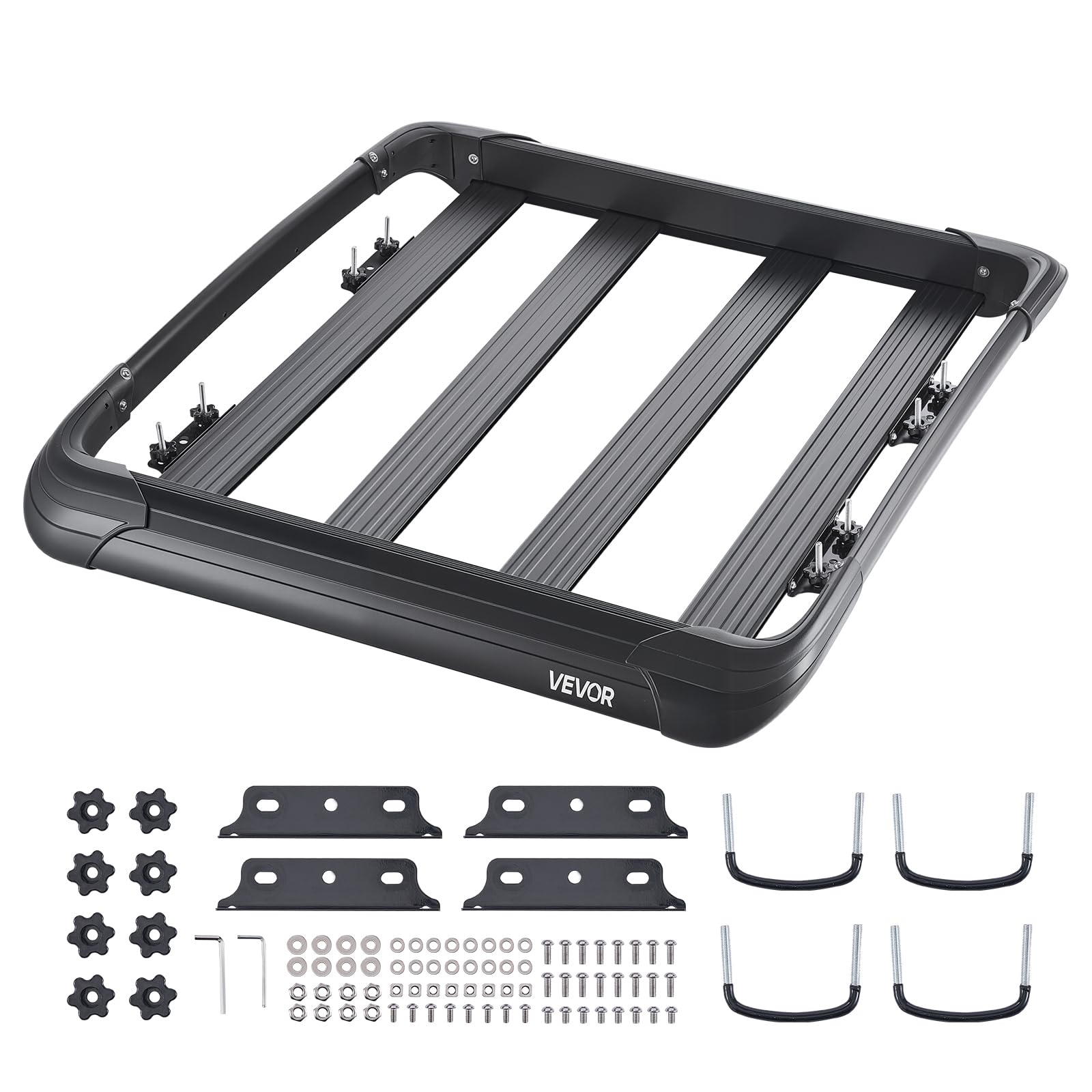 VEVOR Dachgepäckträgerkorb Autodachkorb (1216 x 1020 x 142 mm) universeller Dachgepäckträger aus rostfreiem legiertem Stahl (68 kg Max Tragkraft), Autodach-Gepäckträger für SUV LKW von VEVOR