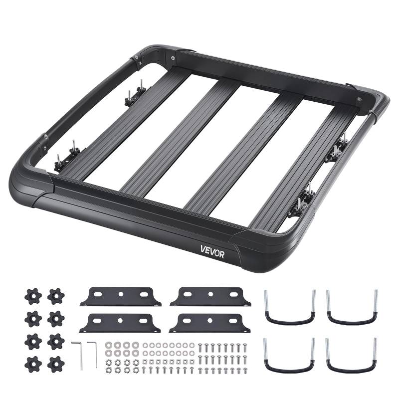 VEVOR Dachgepäckträgerkorb Autodachkorb (1216 x 1020 x 142 mm) universeller Dachgepäckträger aus rostfreiem legiertem Stahl (68 kg Max Tragkraft), Autodach-Gepäckträger für SUV LKW von VEVOR