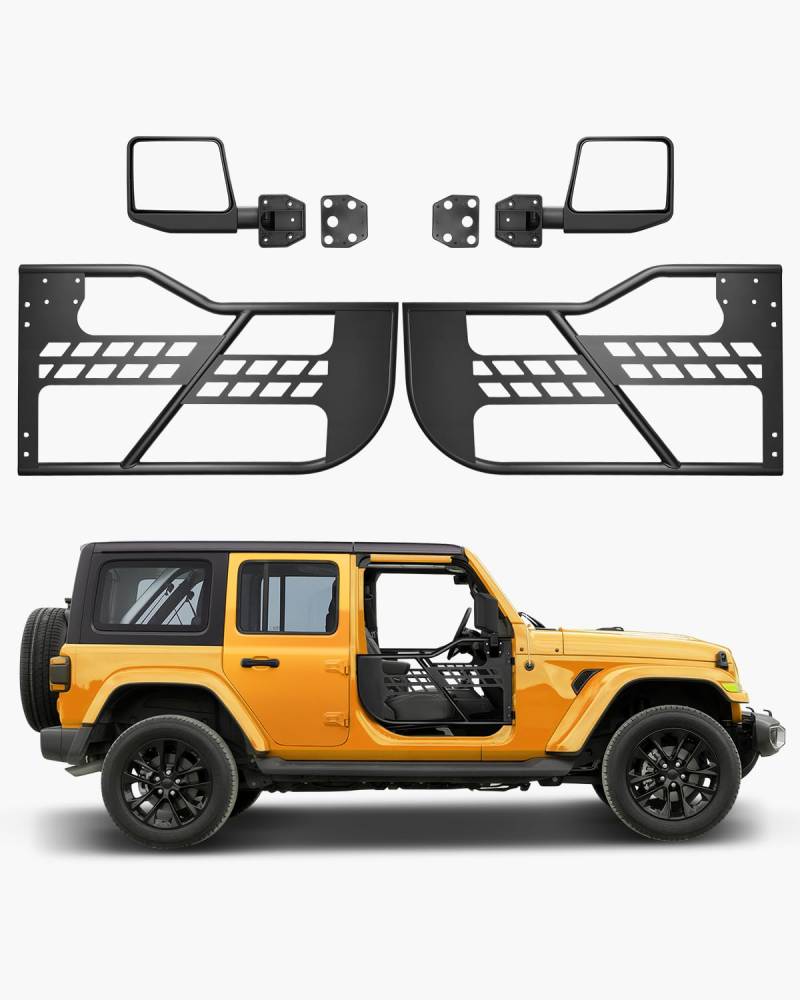 VEVOR Jeep-Rohrtüren (2-türig) im Jagdstil mit robusten Scharnieren und OE-Verriegelung, Jeep-Türen mit Rückspiegeln, passend für 2018–2024 Jeep Wrangler JL und 2020–2024 Jeep Gladiator JT von VEVOR