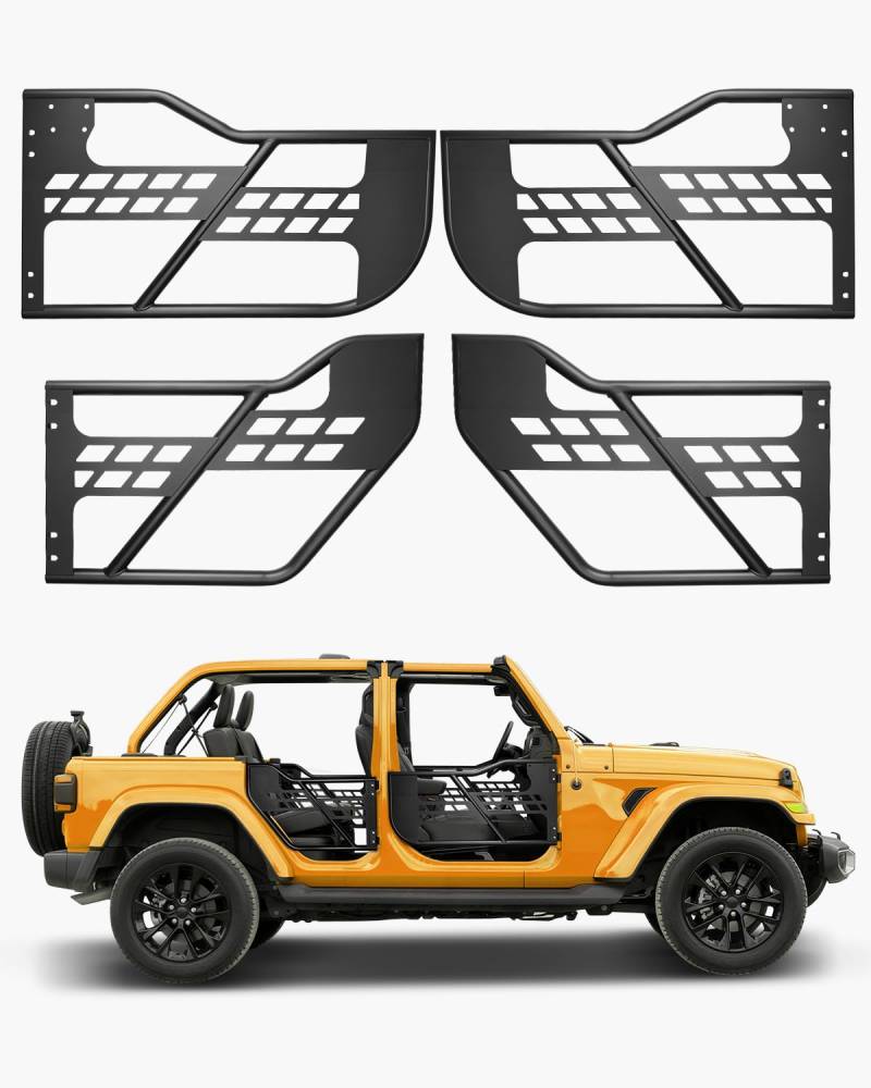 VEVOR Jeep Rohrtüren (4-türig) im Jagdstil mit robusten Scharnieren und OE-Verriegelung, Jeep-Türen mit Gummipolstern, passend für 2018–2024 Jeep Wrangler JL und 2020–2024 Jeep Gladiator JT von VEVOR