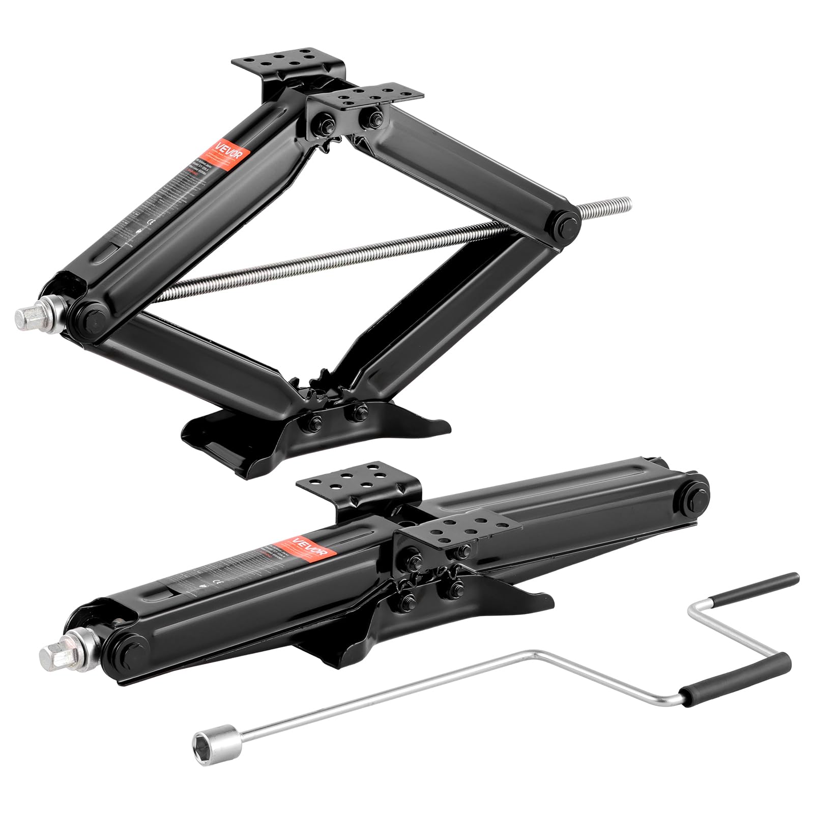 VEVOR Wohnmobil-Scherenwagenheber, 4082 kg, 10,2–59,4 cm, Wohnmobil-Stabilisator, Scherenwagenheber, 2er-Set, robuster Stabilisator-Wagenheber mit Kurbel, Sockel und Wasserwaagen, nicht leicht zu von VEVOR