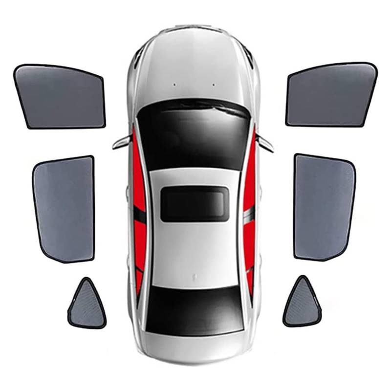 Sonnenschutz Auto für J-eep Cherokee 2014-2022 - Autofenster Sonnenblende mit UV Schutz - Sonnenrollo für Seitenscheibe - Auto Fenster Verdunkelung Vorhang,6pcs Side Window von VEYOLE