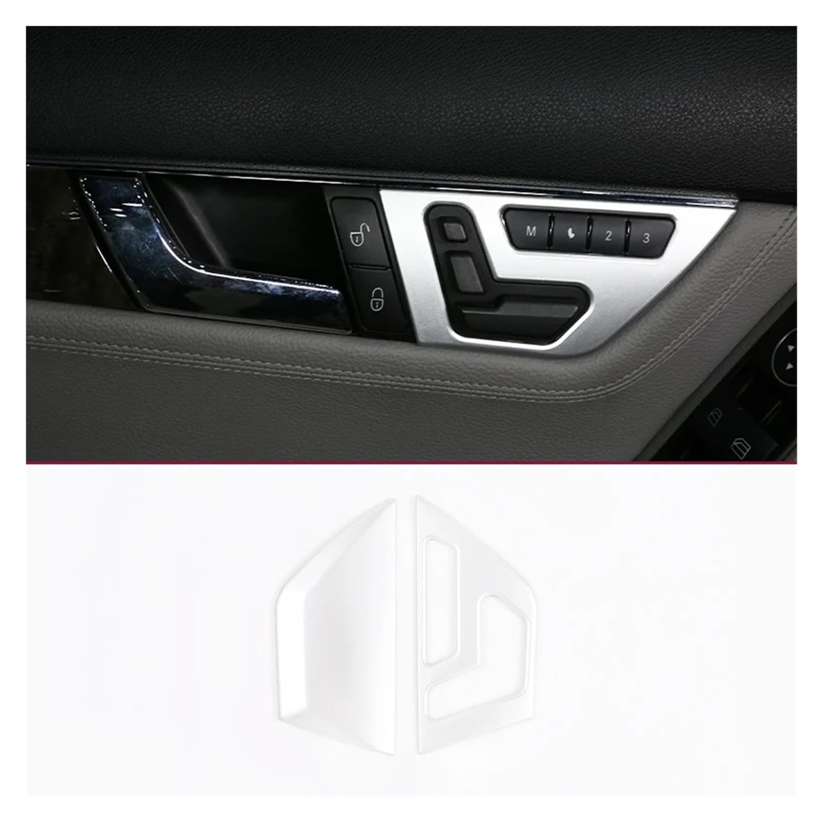VFEBTSD ABS-Kohlefaser/Silberfarbe, Innentürleistenverkleidung for Autos, Autoinnenausstattung, kompatibel mit Mercedes-Benz C-Klasse W204 2008-2014(Orange) von VFEBTSD