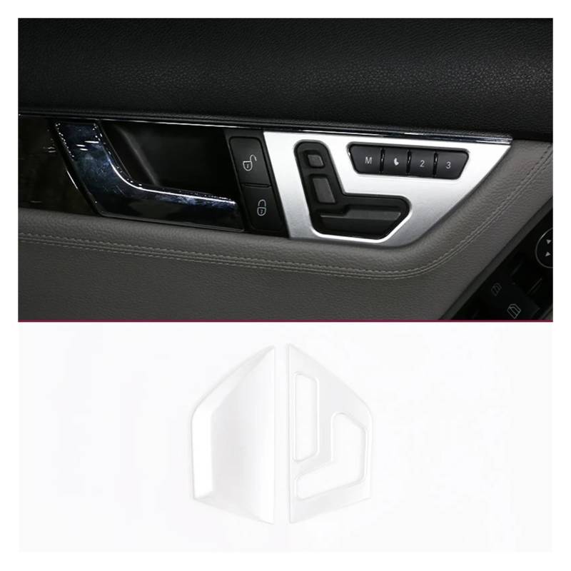 VFEBTSD ABS-Kohlefaser/Silberfarbe, Innentürleistenverkleidung for Autos, Autoinnenausstattung, kompatibel mit Mercedes-Benz C-Klasse W204 2008-2014(Orange) von VFEBTSD