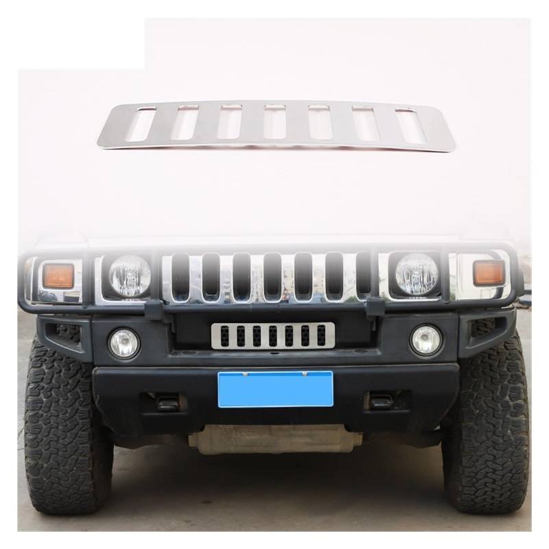 VFEBTSD Edelstahl-Frontstoßstangengrill, Lufteinlassöffnungen, Lüftungsverkleidung, kompatibel mit Hummer H2 2003–2009, Außenzubehör, hellsilber(Style B) von VFEBTSD