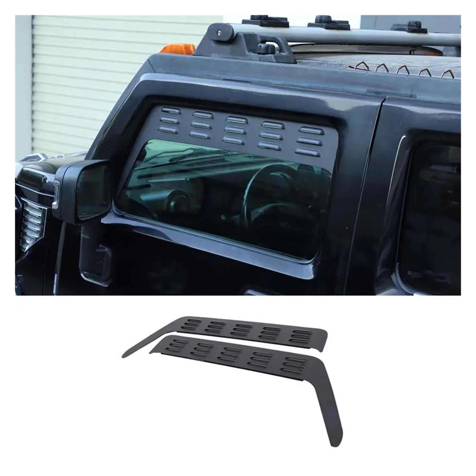 VFEBTSD Kompatibel mit Hummer H2 2003-2009, Zubehör, Heckscheiben-Lamellen, Spoiler-Lufteinlässe, Auto-Tuning-Panel, seitliche Entlüftungsabdeckung(Front) von VFEBTSD