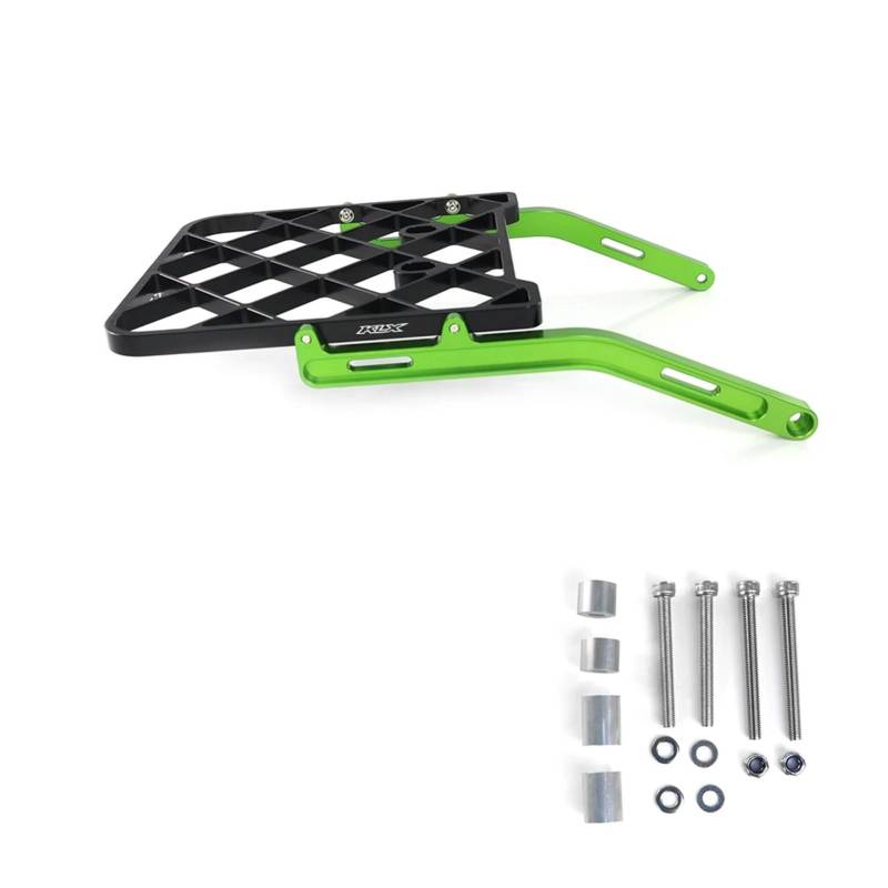 VFEBTSD Motorrad Gepäck Halter Halterung Kompatibel Mit Kawasaki KLX250 KLX250S/250SF KLX300 KLX300SM Rack Träger Montieren Rückenlehne Regal Halter(Green) von VFEBTSD